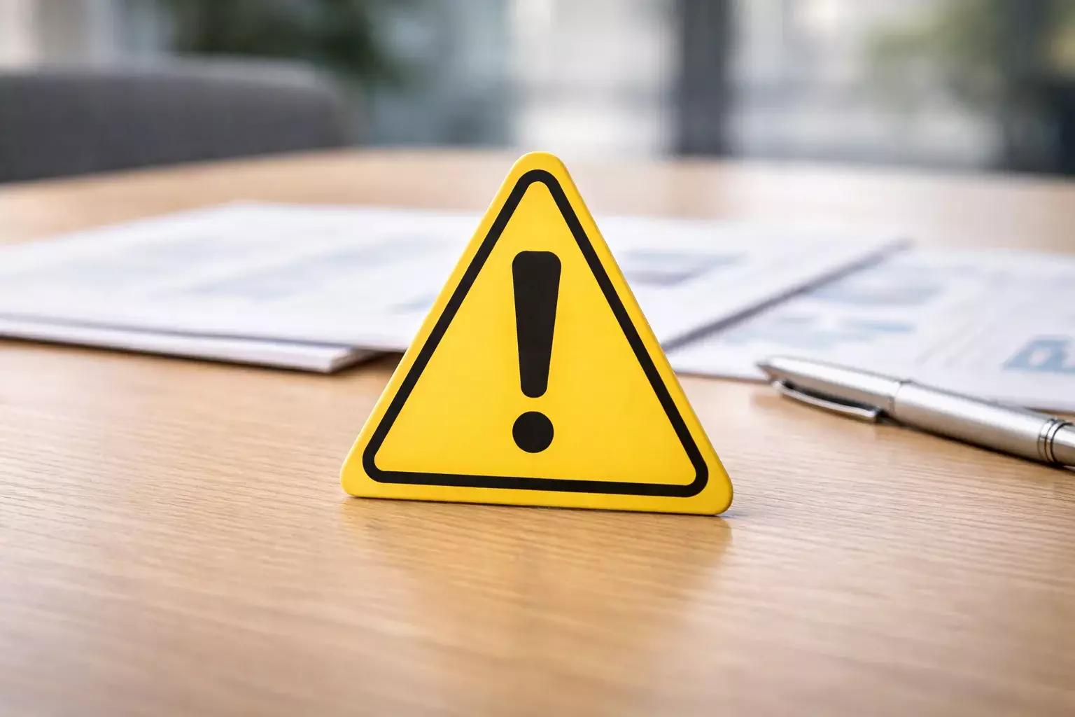 Señal de advertencia sobre control de riesgo en inversiones