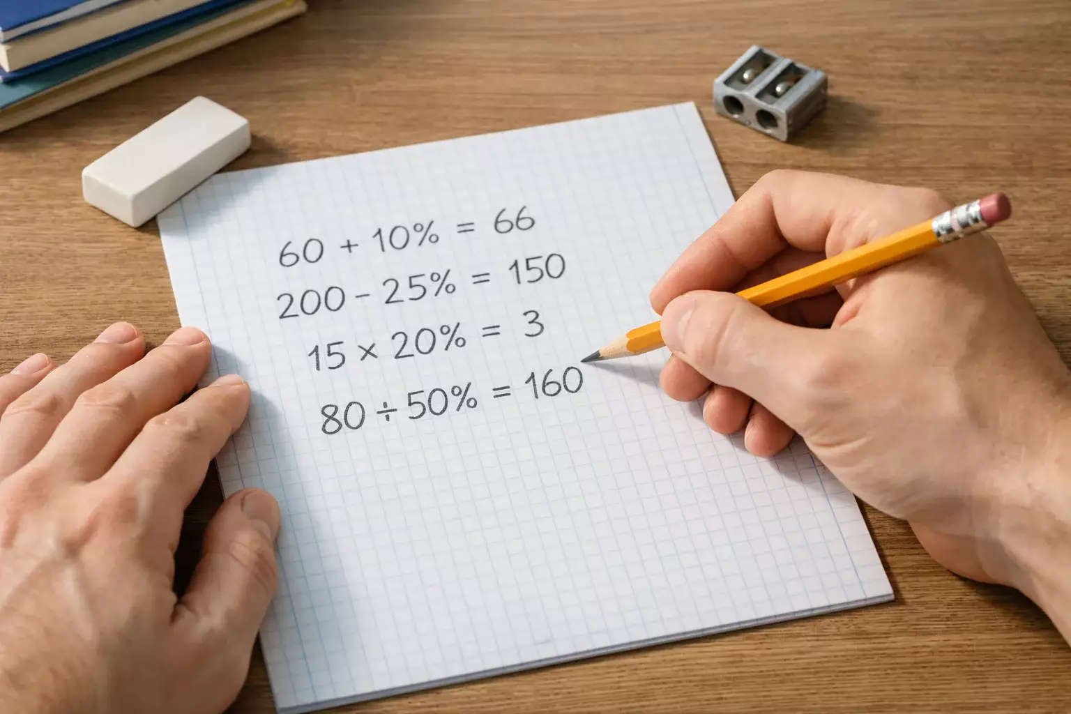 Persona realizando cálculos matemáticos en papel