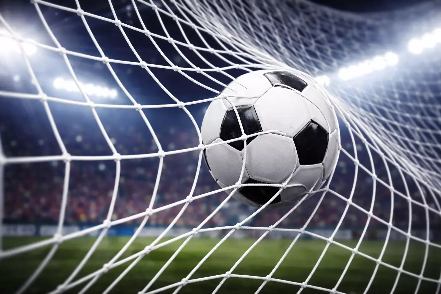 Momento de gol durante un partido de f&uacute;tbol profesional