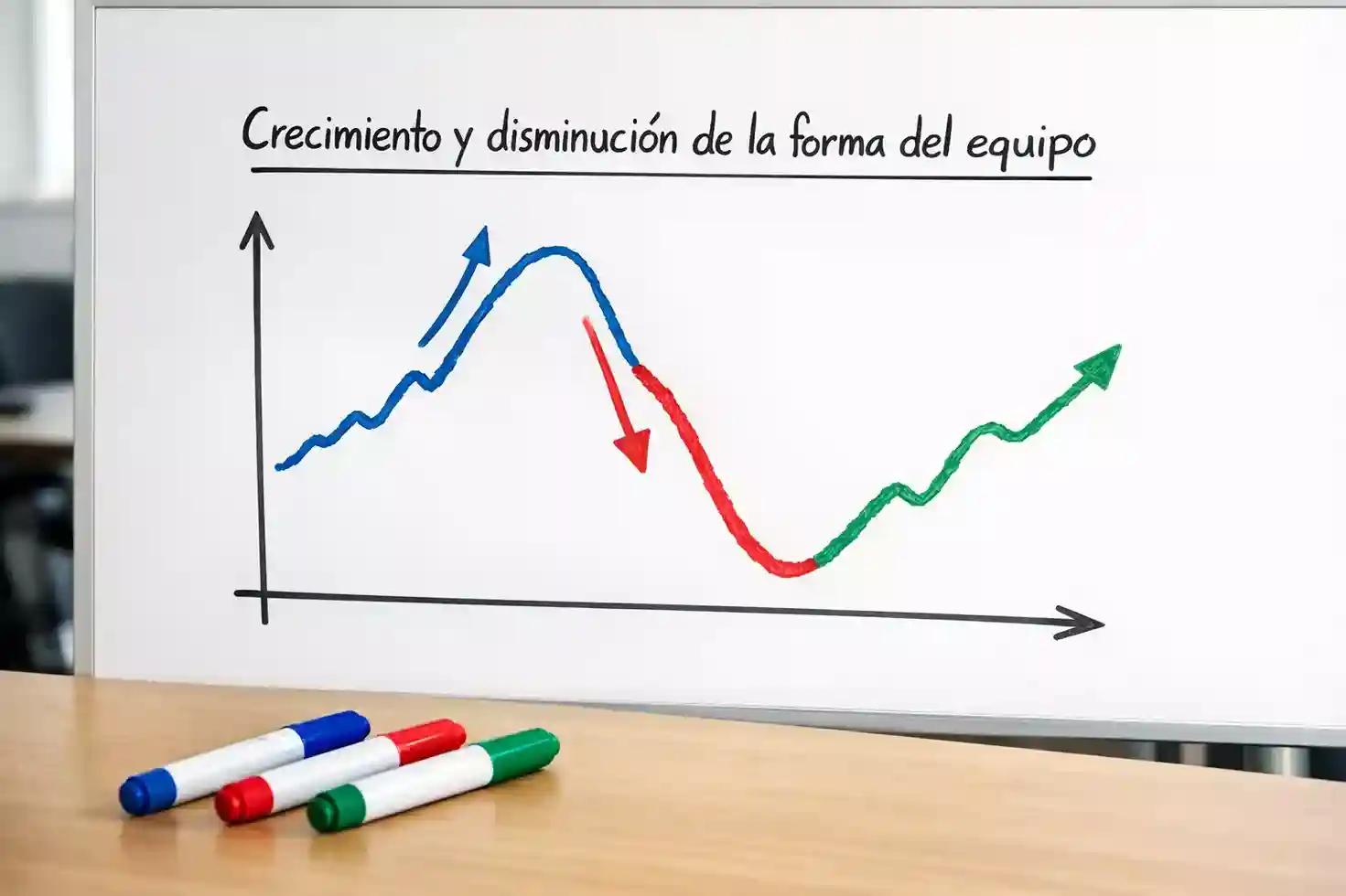 Gráfico simple mostrando rendimiento de un equipo de fútbol
