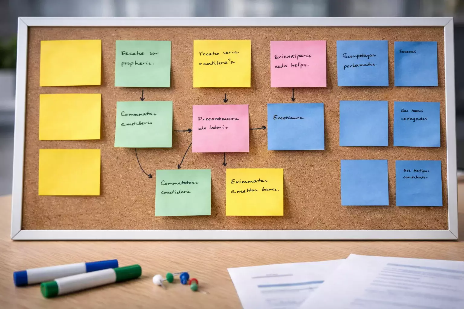 Tablero con notas de estrategia para apuestas deportivas